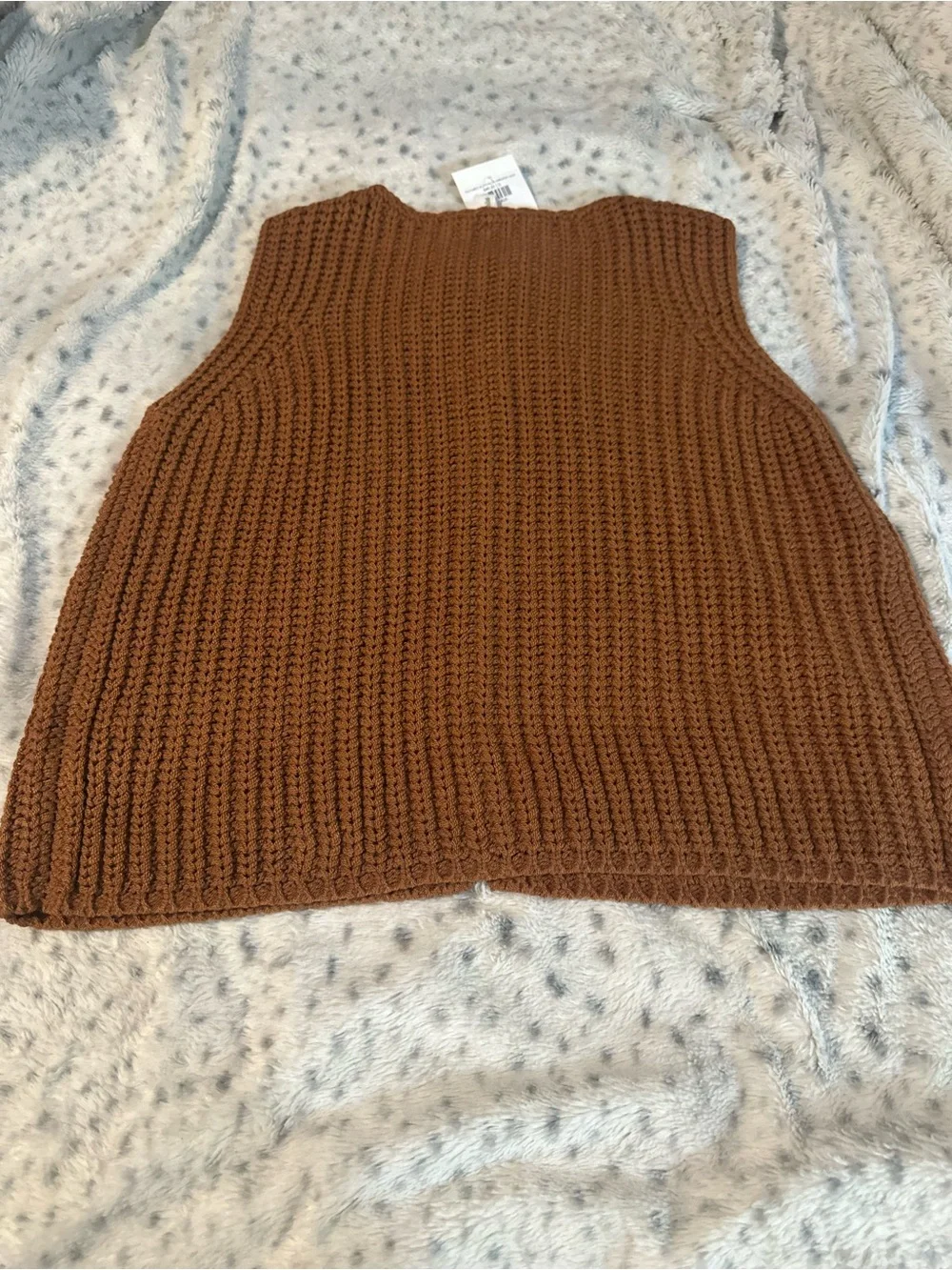 NWT Wishlist Brown Chunky Knit Button-Front Sweater Vest